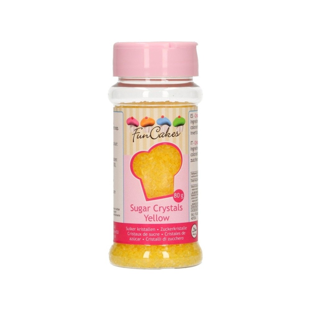 DISCOUNT: FunCakes Decorative Sugar - Yellow - 80g