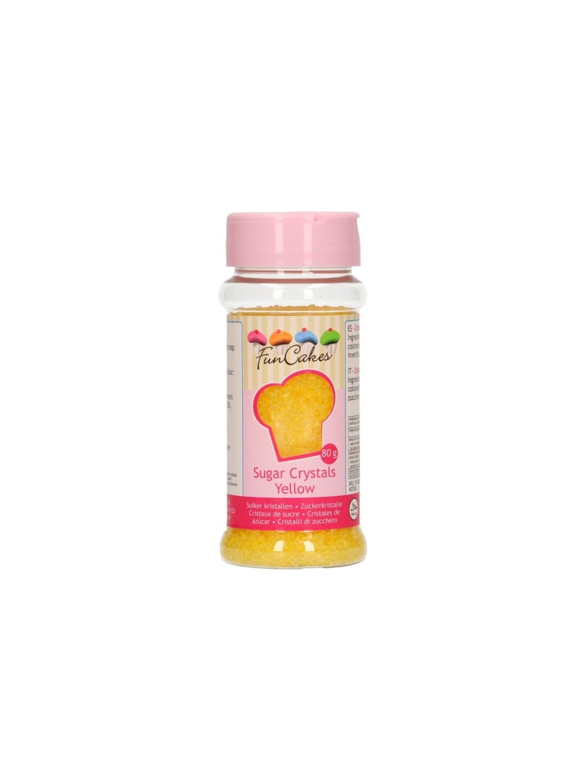 DISCOUNT: FunCakes Decorative Sugar - Yellow - 80g