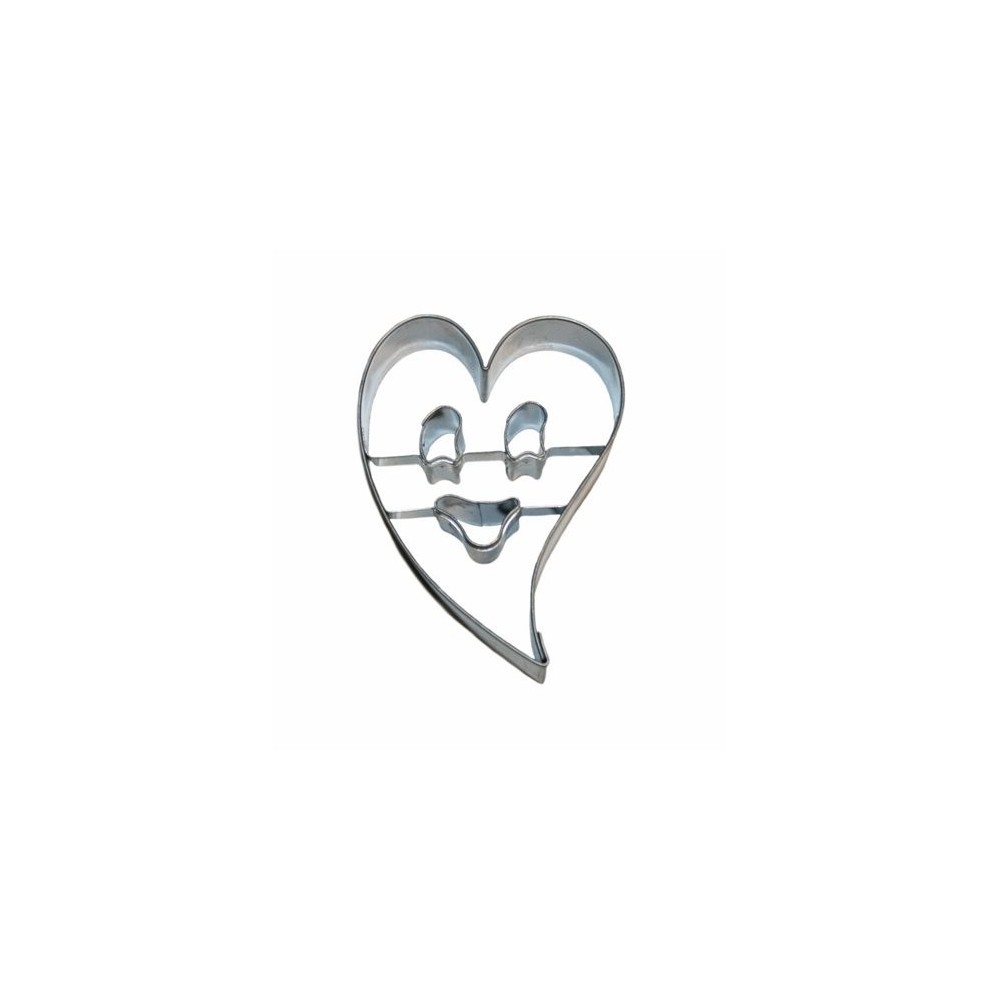 Stainless steel cookie cutter - smiley face in a heart