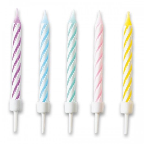 Pastel-colored cake candles 10 pcs