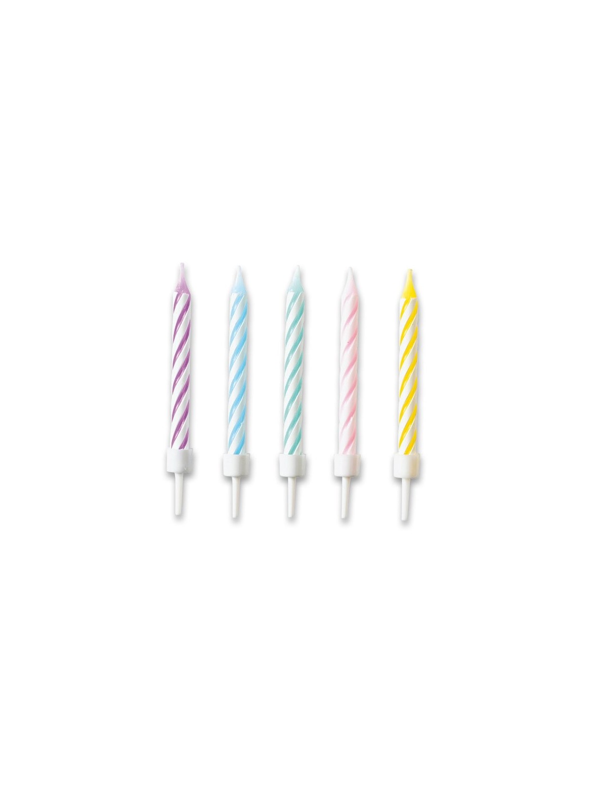 Pastel-colored cake candles 10 pcs