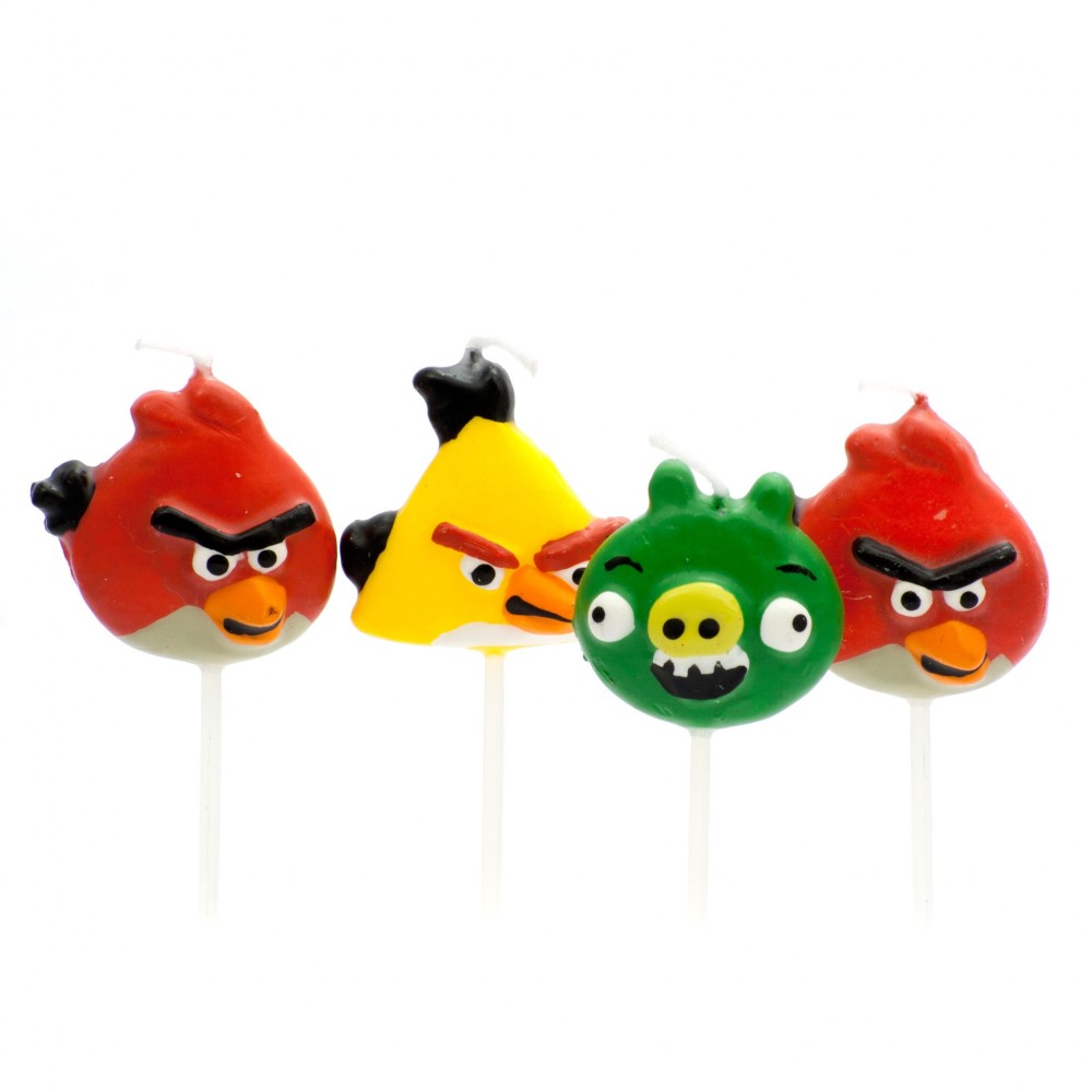 Cake candles Angry Birds 4pcs