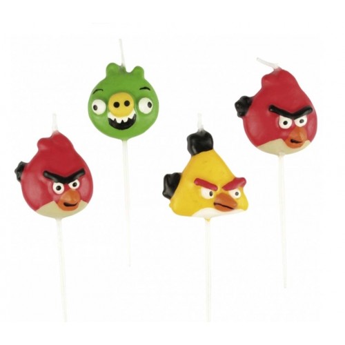 Dortové svíčky Angry Birds 4ks