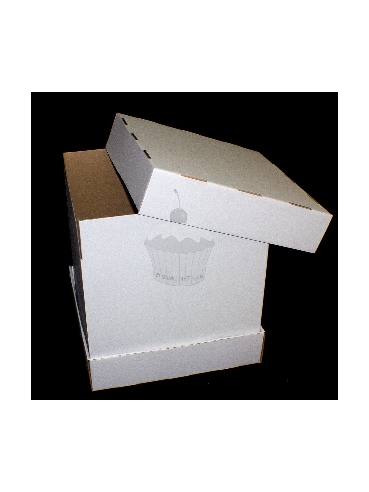 Krabice na patrový dort - extra pevná - bílá - 37 x 37 x 45cm