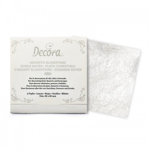 Decora    Silver Leaf - strieborný lístok - 5 lístkov