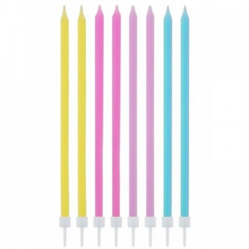 Narozeninové svíčky pastelové dlouhé - 16ks