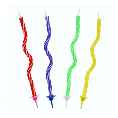 Birthday candles - long twisted 12pcs