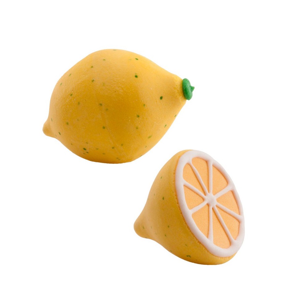 Dekora Sugar decoration 3D - lemon - whole / half - 2pcs