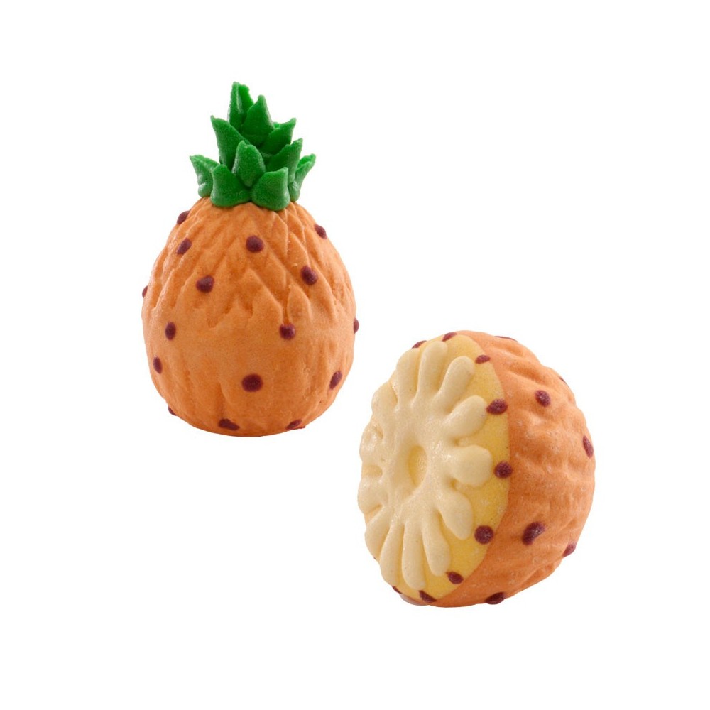 Sugar 3D decoration - pineapple - whole / half - 2 pcs