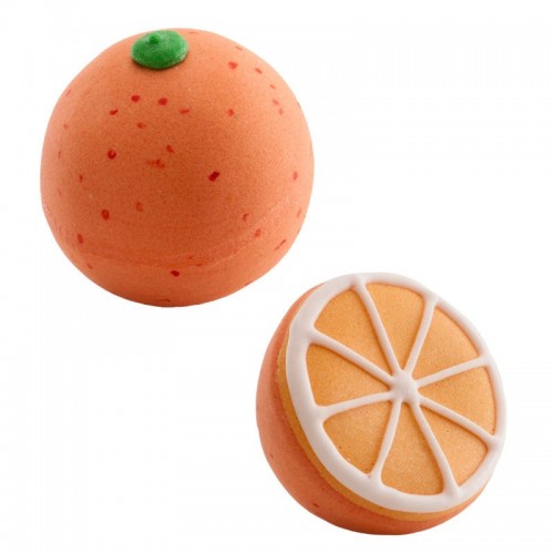 Dekora Sugar decoration 3D - orange - whole / half - 2pcs