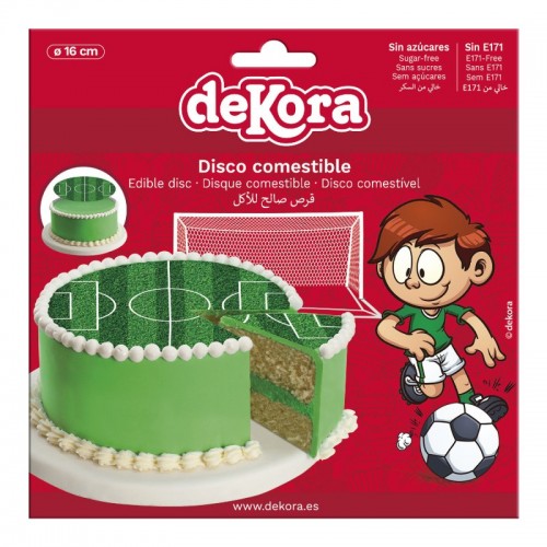 Dekora - sugar edible disc  - Fußballplatz -16cm