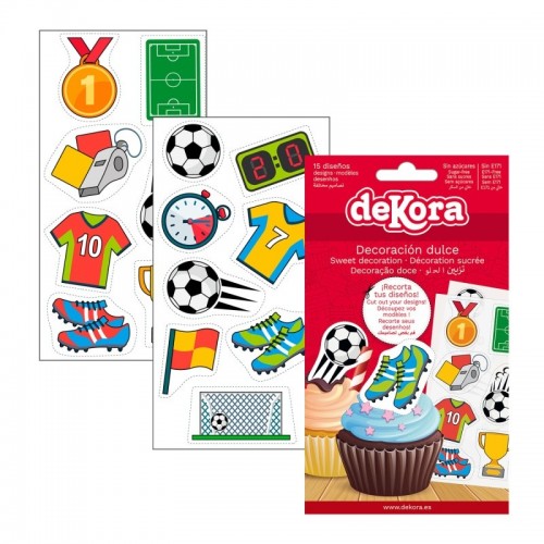 DISCOUNT: DeKora Sugar Plates -Soccer - 15 images