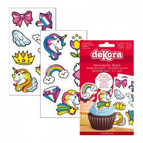 DeKora Sugar Plates - Unicorn - 13 images