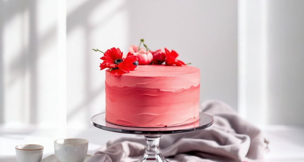 Maková červená torta